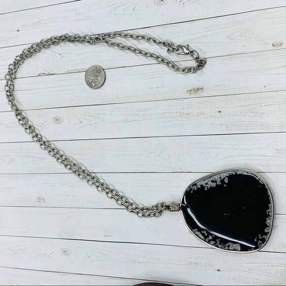 Snowflake Obsidian Necklace  - Picture 1 of 3